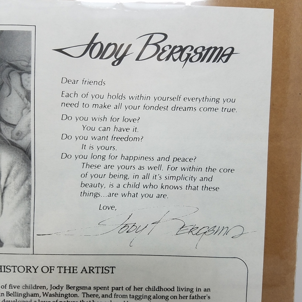 Jody Bergsma Limited Edition Lithograph Fantasy Elves Unicorn, 8x10 - Picture 9 of 12